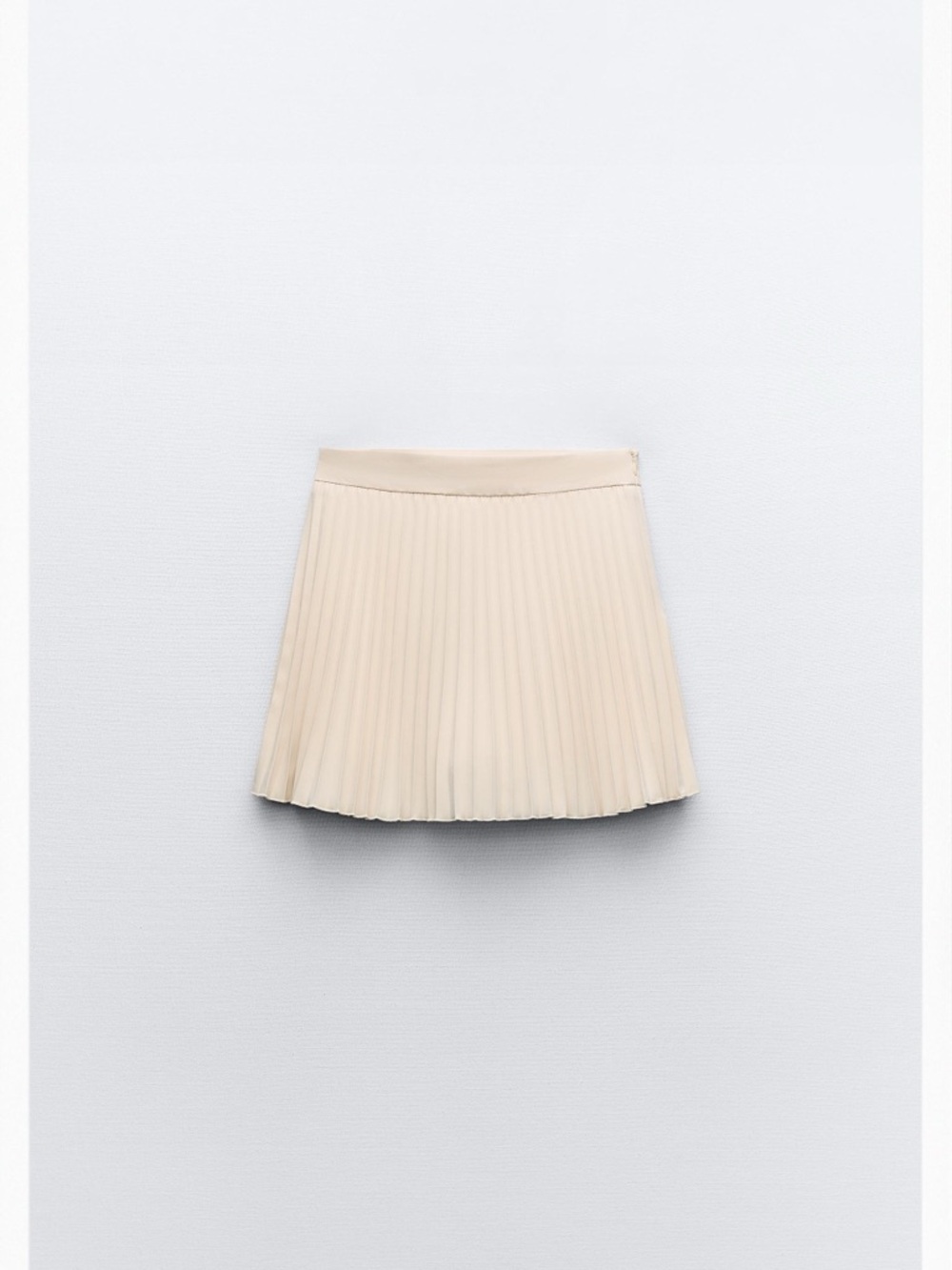 Zara Pleated Mini Skort in Light Beige